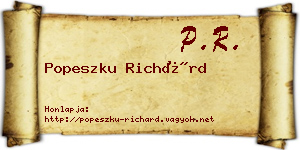 Popeszku Richárd névjegykártya